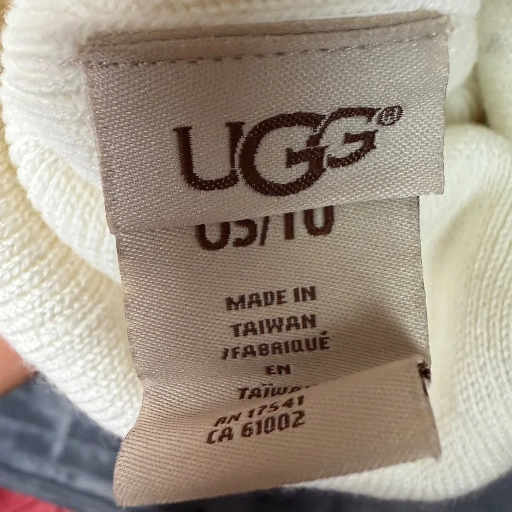 UGG Knit Cuff Hat Ivory White Wool Blend Beanie 18743 OS NEW